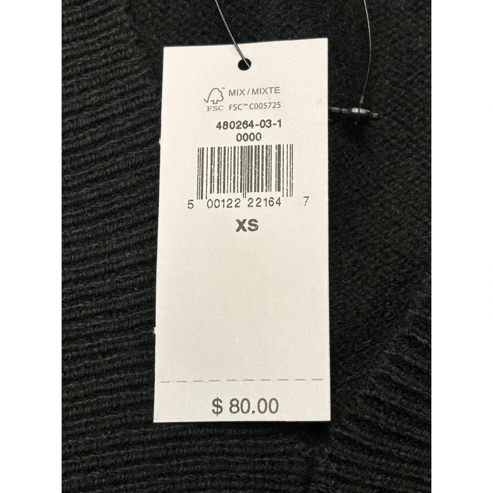 Nwt Banana Republic Men's V-Neck Knit Sweater Black‎ XS Cotton Blend